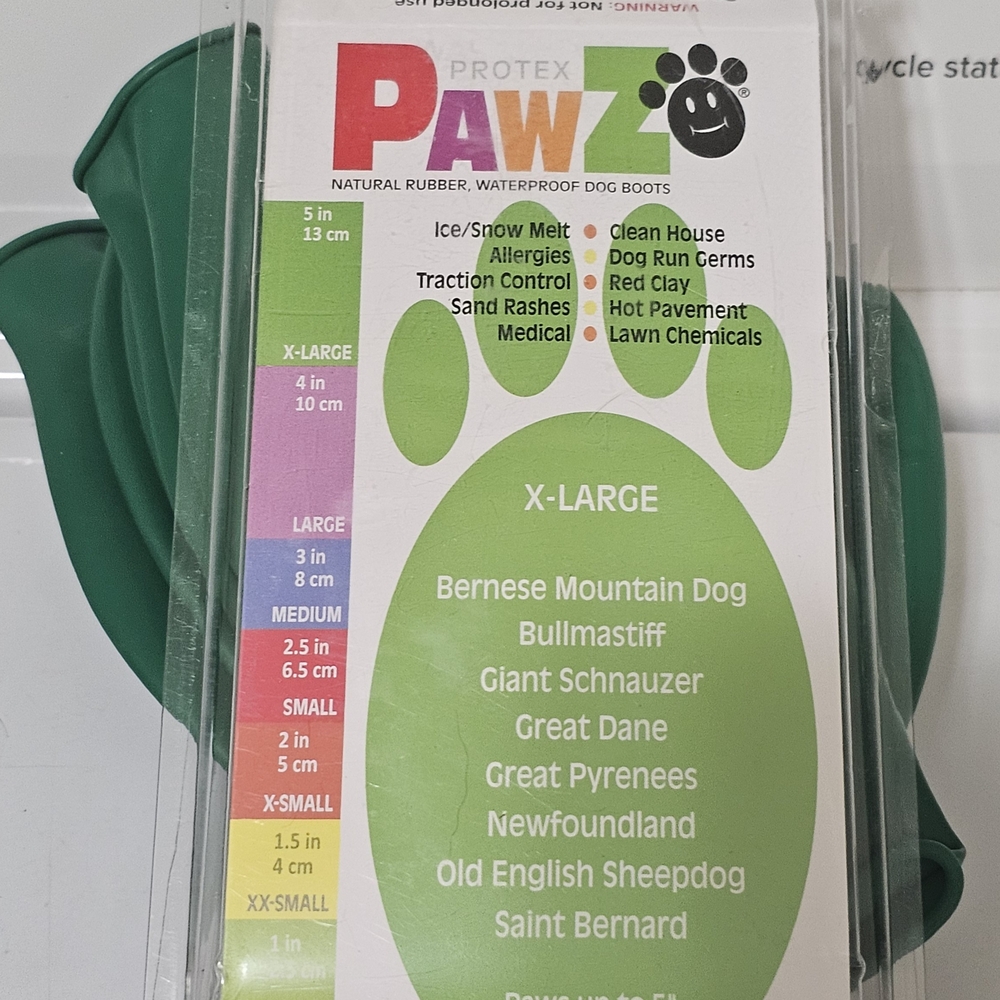 Protex Pawz Waterproof Dog Boots - Green
